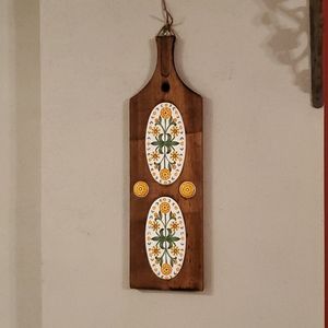 Vintage MC Wood & Ceramic Trivet